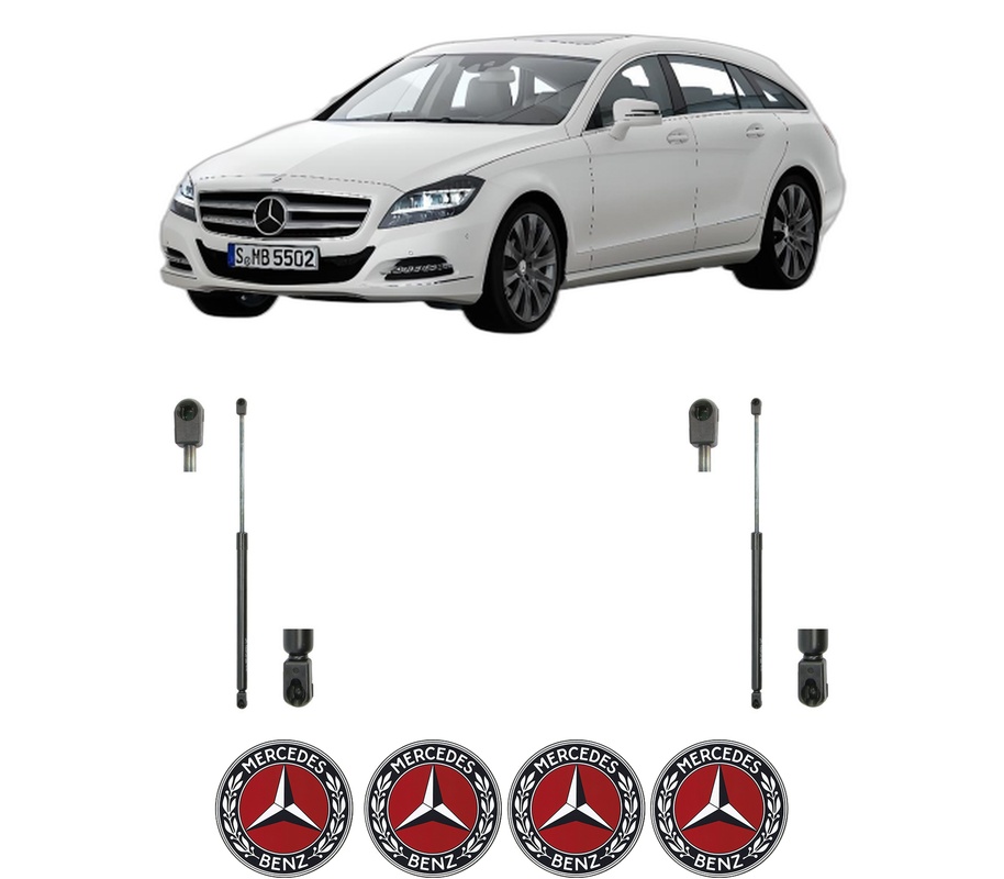Set amortizoare portbagaj haion pentru MERCEDES-BENZ CLS Shooting Brake (X218) din 2012-2017, 2 bucati, KROSNO, 4 stickere auto MERCEDES-BENZ