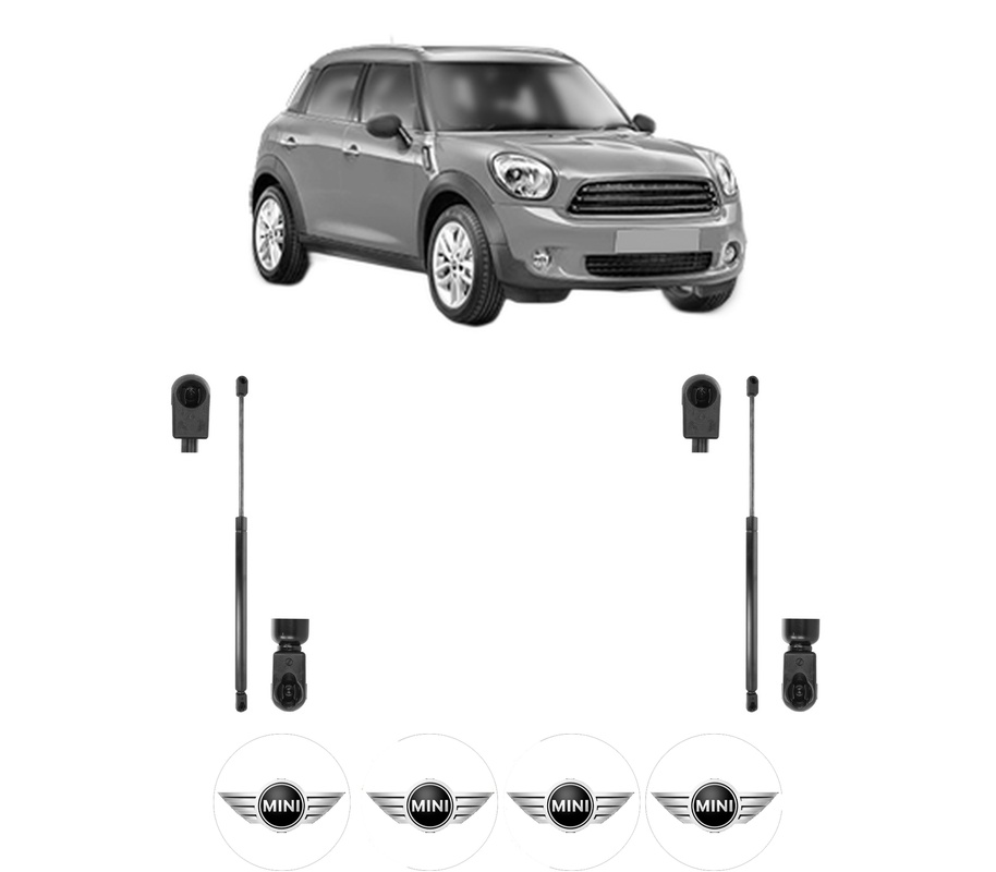 Set amortizoare portbagaj haion pentru MINI COUNTRYMAN (R60) din 2010-2016, 2 bucati, KROSNO, 4 stickere auto MINI