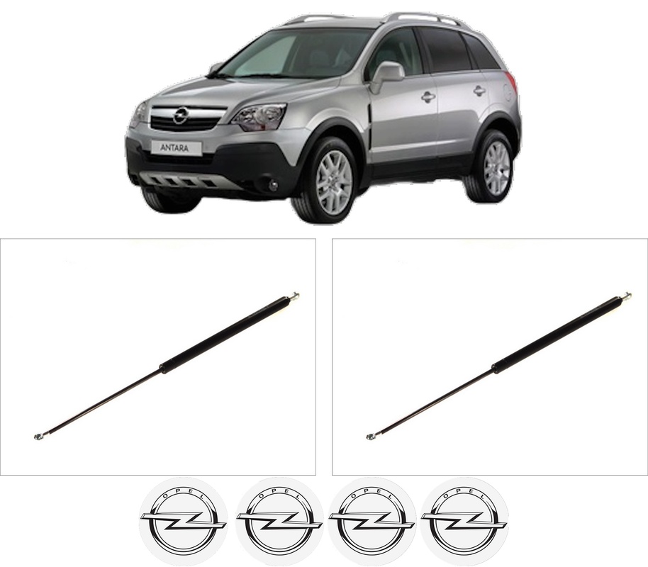 Set amortizoare portbagaj haion pentru OPEL ANTARA A (L07) din 2006-2015, 2 bucati, KROSNO, 4 stickere auto OPEL