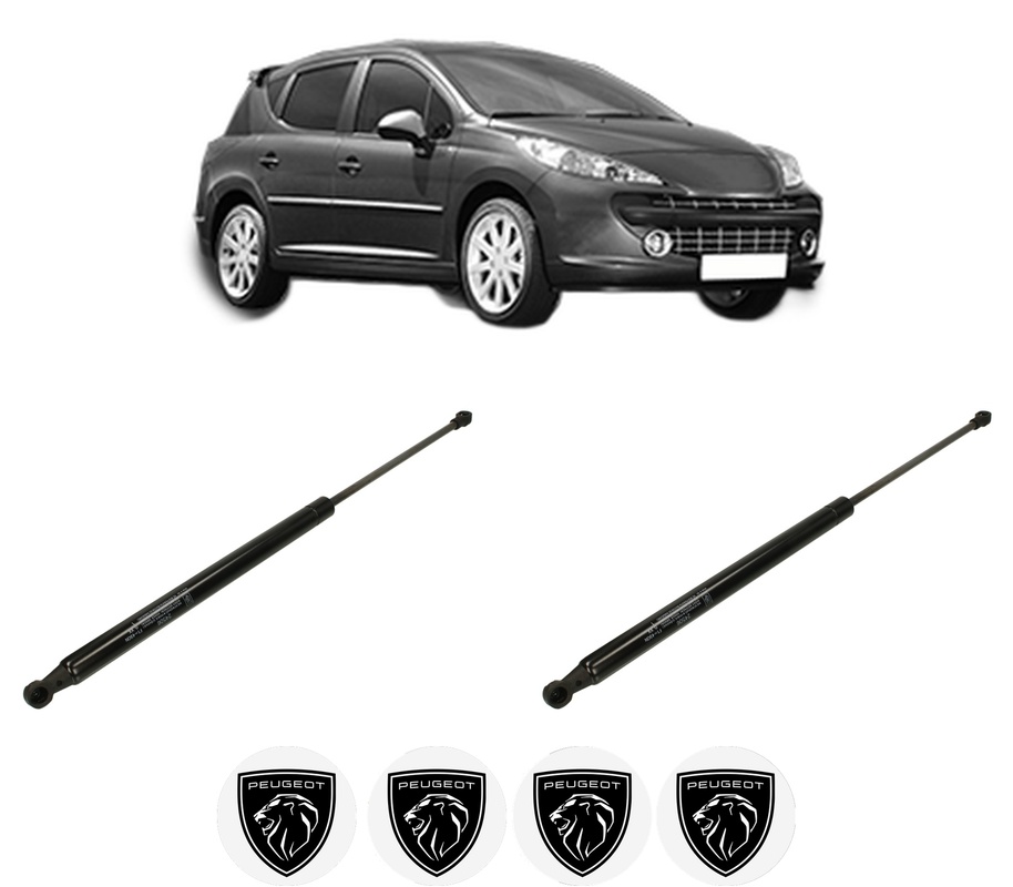 Set amortizoare portbagaj haion pentru PEUGEOT 207 SW (WK_) din 2007-2013, 2 bucati, KROSNO, 4 stickere auto PEUGEOT