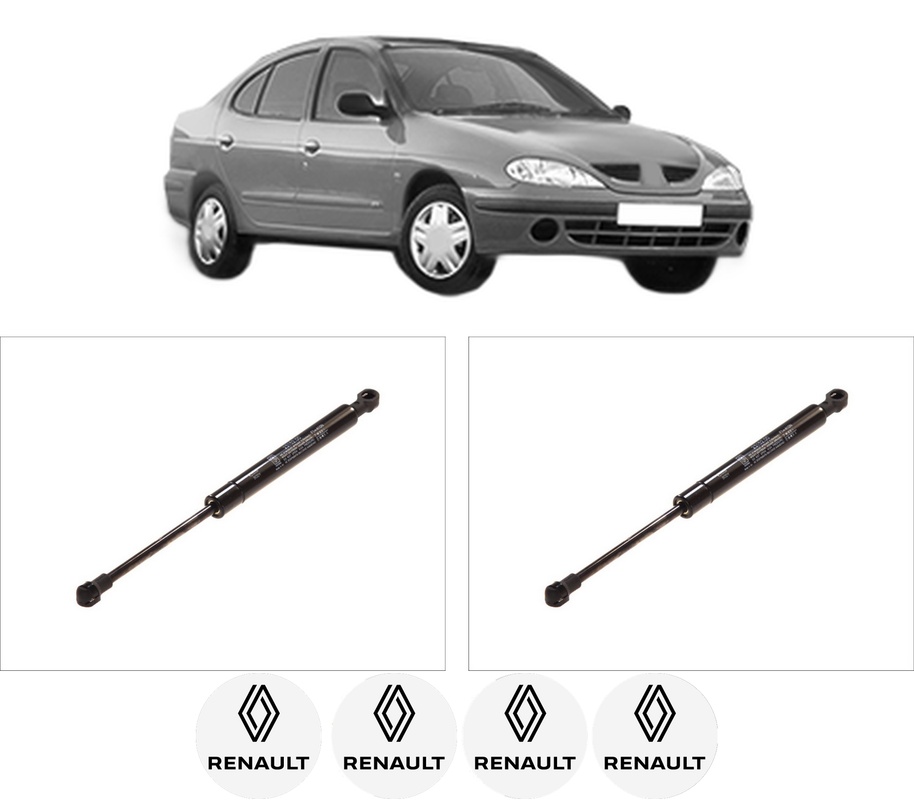Set amortizoare portbagaj haion pentru RENAULT MEGANE I Classic (LA0/1_) din 1996-2003, 2 bucati, KROSNO, 4 stickere auto RENAULT