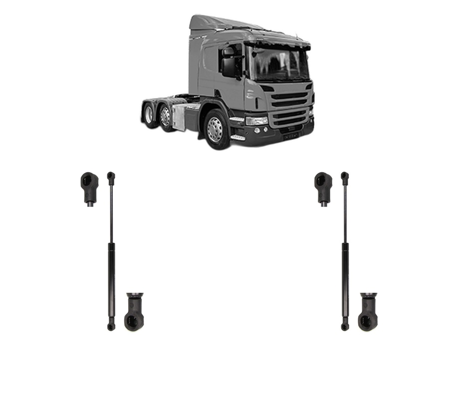 Set amortizoare portbagaj haion pentru SCANIA P I din 2004-2019, 2 bucati, KROSNO, 4 stickere auto SCANIA