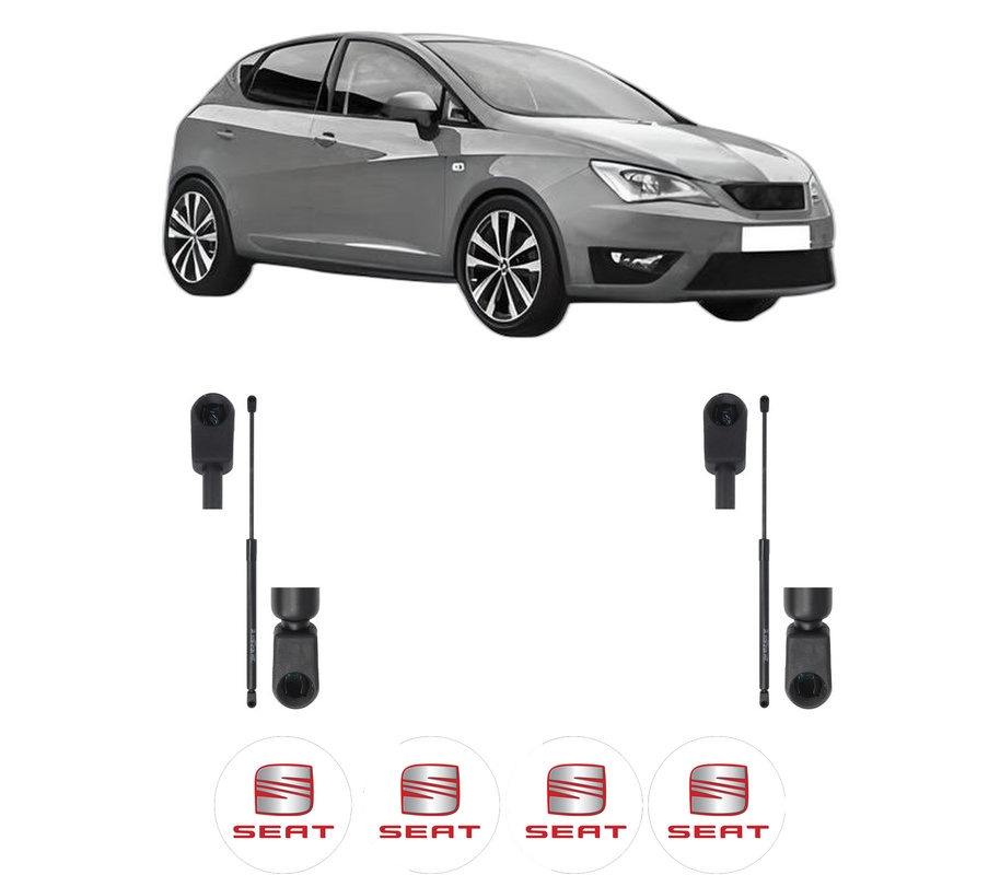 Set amortizoare portbagaj haion pentru SEAT IBIZA V (KJ1, KJG) din 2017-2020, 2 bucati, KROSNO, 4 stickere auto SEAT