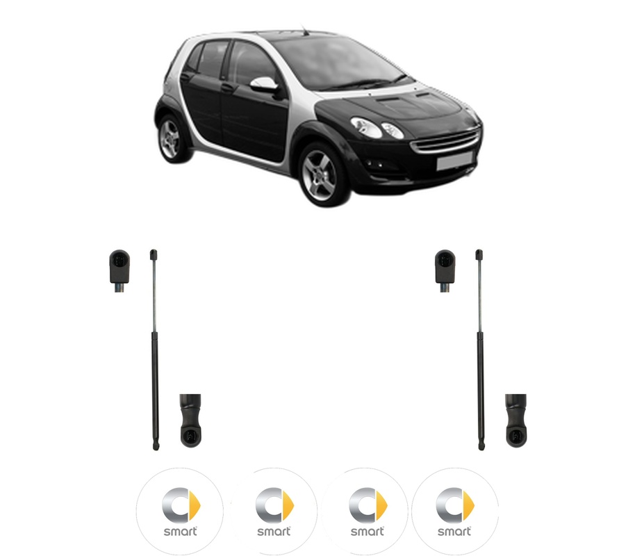 Set amortizoare portbagaj haion pentru SMART FORFOUR (454) din 2004-2006, 2 bucati, KROSNO, 4 stickere auto SMART