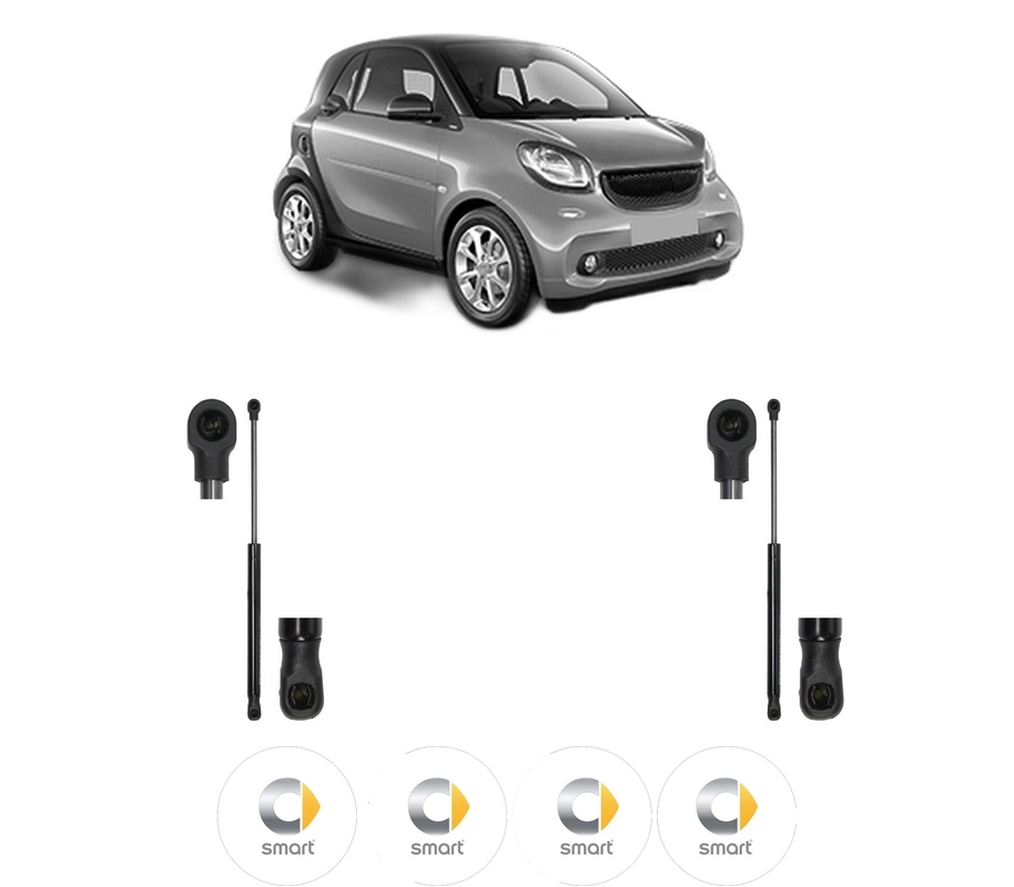 Set amortizoare portbagaj haion pentru SMART FORTWO Coupe (453) din 2014-2017, 2 bucati, MAGNUM TECHNOLOGY, 4 stickere auto SMART
