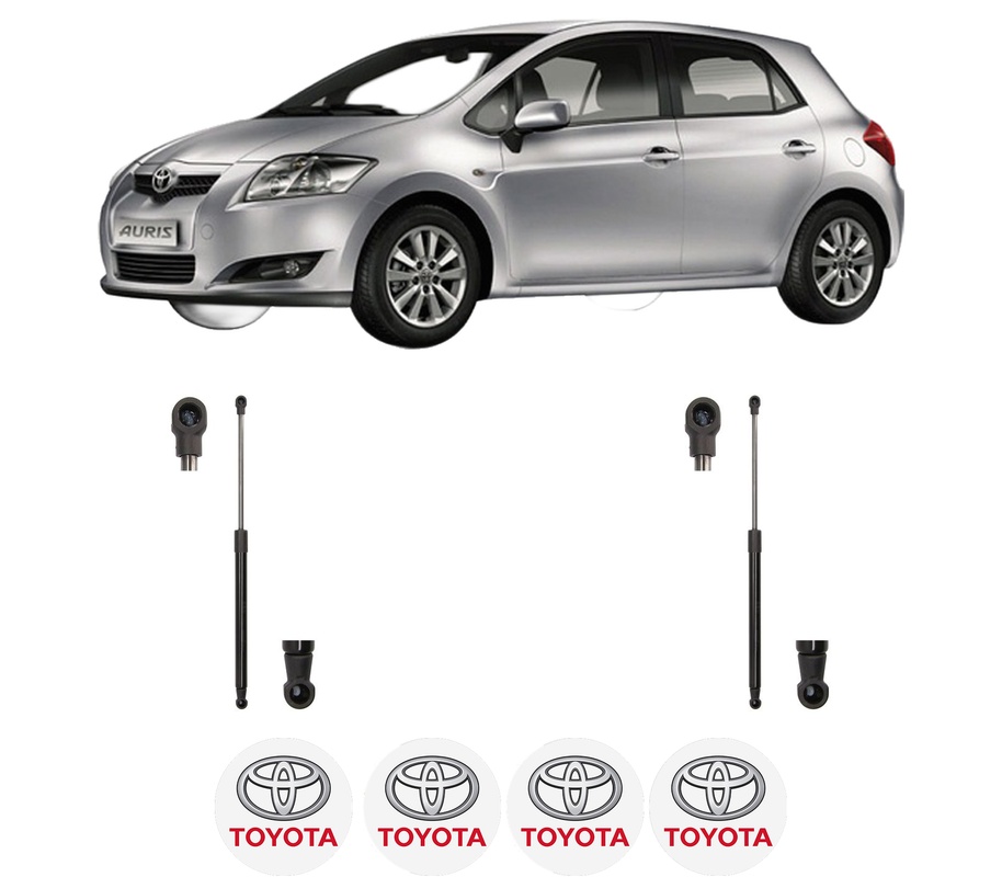 Set amortizoare portbagaj haion pentru TOYOTA AURIS (_E15_) din 2006-2012, 2 bucati, MAGNUM TECHNOLOGY, 4 stickere auto TOYOTA