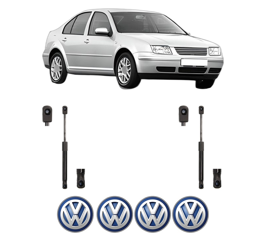 Set amortizoare portbagaj haion pentru VW BORA I (1J2) din 1998-2013, 2 bucati, MAGNUM TECHNOLOGY, 4 stickere auto VW