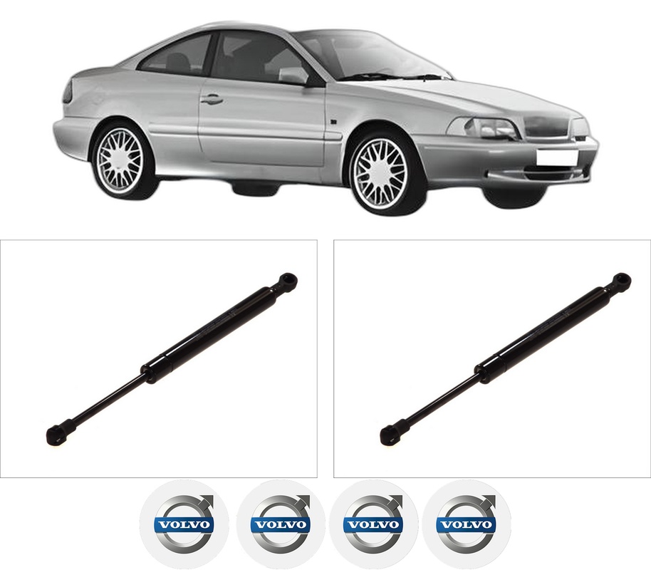 Set amortizoare portbagaj haion pentru VOLVO C70 I Coupe (872) din 1997-2002, 2 bucati, KROSNO, 4 stickere auto VOLVO