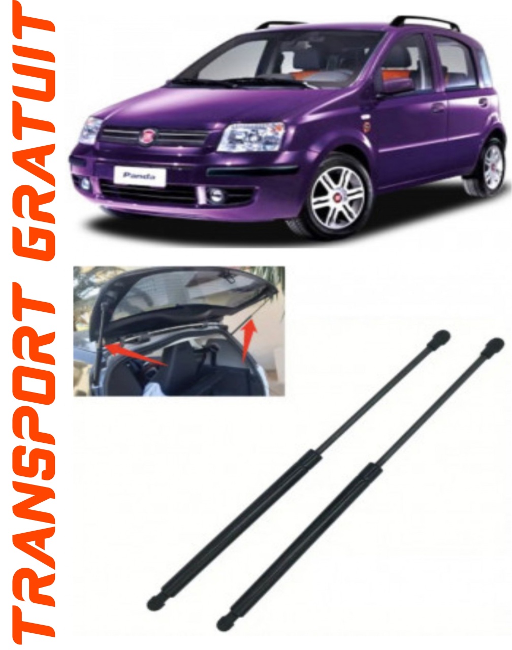 Set 2 amortizoare Haion portbagaj pentru masina Fiat Panda