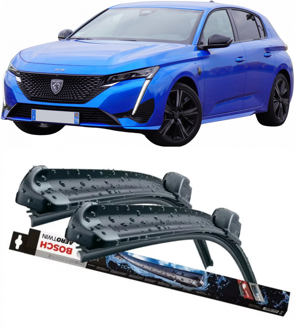 Stergatoare auto dedicat cu masina Peugeot 308