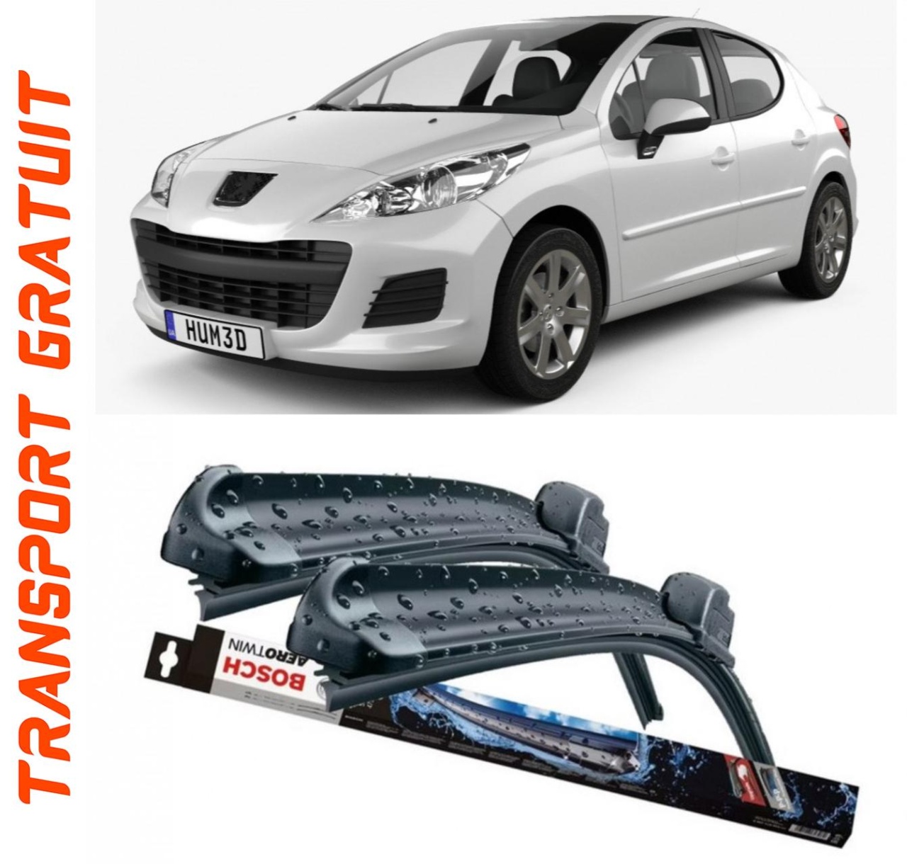 Stergatoare auto dedicat cu masina Peugeot 207