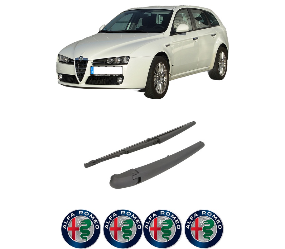 Set brat stergator spate cu lamela pentru ALFA ROMEO 159 Sportwagon (939_) din 2005-2012, pentru spate, din cauciuc siliconat rezistent, Cri-Flo, 4 stickere auto ALFA ROMEO