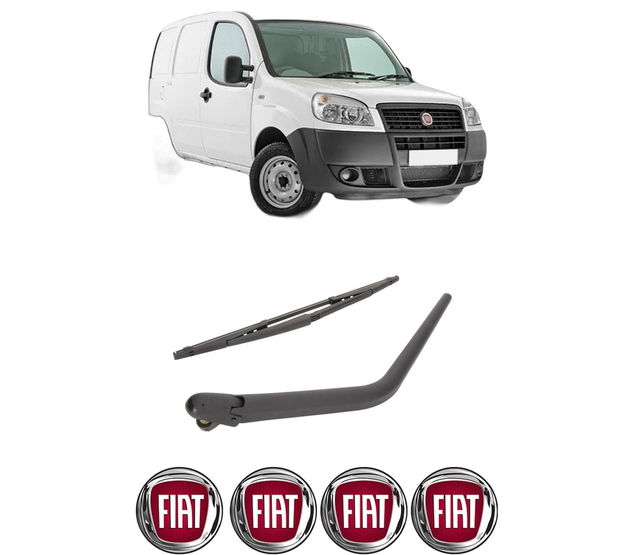 Set brat stergator spate cu lamela pentru FIAT DOBLO Box Body/MPV (223_) din 2005-2010, pentru spate, din cauciuc siliconat rezistent, Cri-Flo, 4 stickere auto FIAT