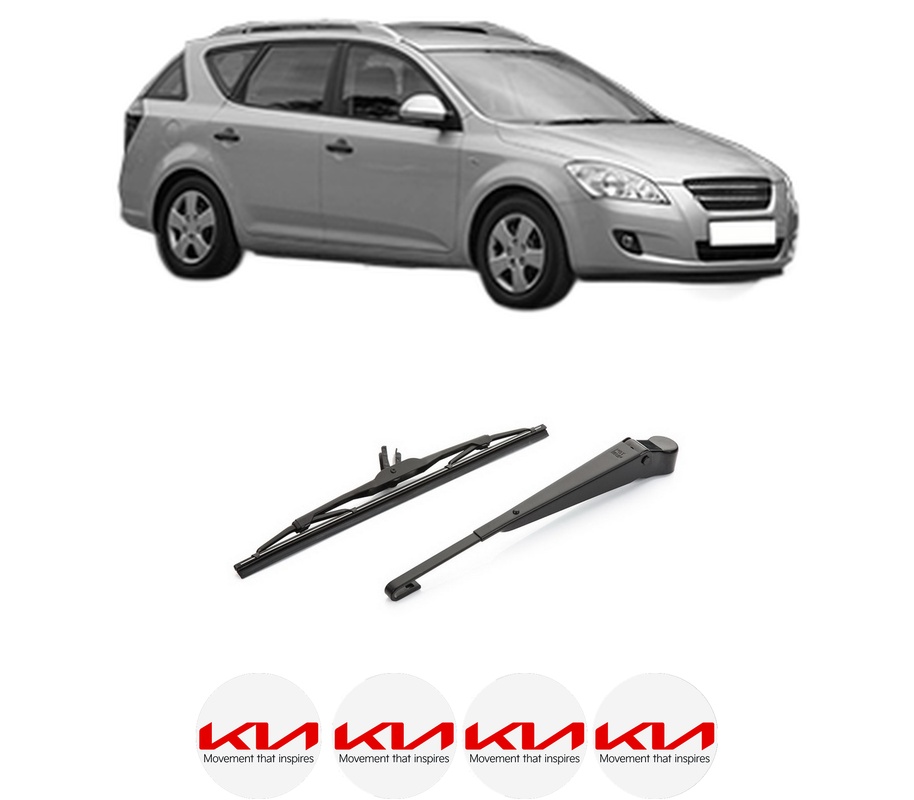 Set brat stergator spate cu lamela pentru KIA CEE'D SW (ED) din 2007-2012, pentru spate, din cauciuc siliconat rezistent, Cri-Flo, 4 stickere auto KIA