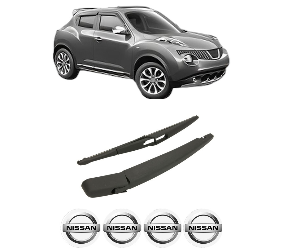 Set brat stergator spate cu lamela pentru NISSAN JUKE (F15) din 2010-2019, pentru spate, din cauciuc siliconat rezistent, Cri-Flo, 4 stickere auto NISSAN