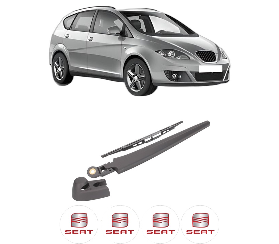 Set brat stergator spate cu lamela pentru SEAT ALTEA XL (5P5, 5P8) din 2006-2015, pentru spate, din cauciuc siliconat rezistent, Cri-Flo, 4 stickere auto SEAT