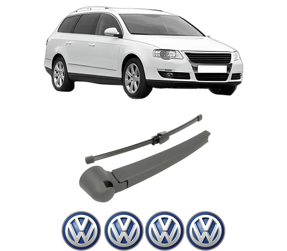 Set brat stergator spate cu lamela pentru VW PASSAT B6 Variant (3C5) din 2005-2011, pentru spate, din cauciuc siliconat rezistent, Cri-Flo, 4 stickere auto VW