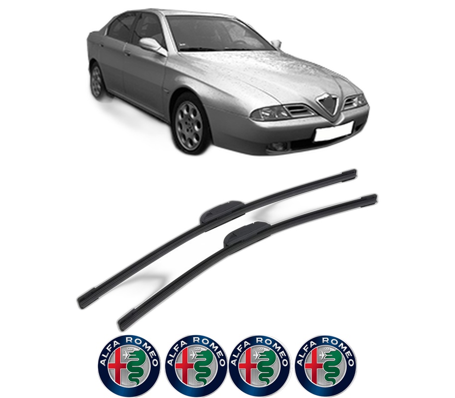 Set stergatoare auto ALFA ROMEO 166 (936_) din 1998-2006, pentru parbriz auto, 2 bucati, Bosch Aerotwin Retrofit, din cauciuc siliconat rezistent, 4 Stickere Auto ALFA ROMEO