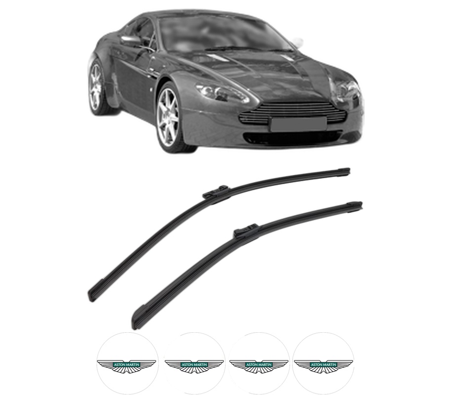 Set stergatoare auto ASTON MARTIN VANTAGE Vantage din 2008-2018, pentru parbriz auto, 2 bucati, Bosch Aerotwin, din cauciuc siliconat rezistent, 4 Stickere Auto ASTON MARTIN