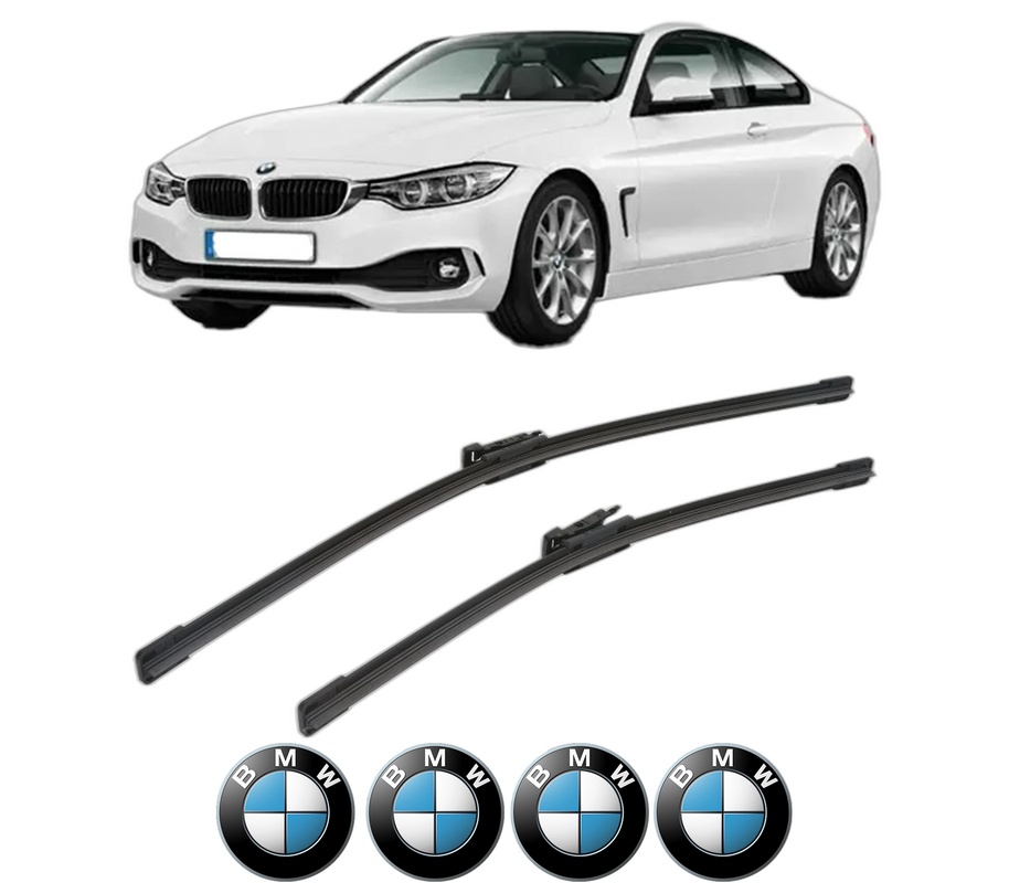 Set stergatoare auto BMW Seria 4 Coupe (F32, F82) din 2013-2020, pentru parbriz auto, 2 bucati, Bosch Aerotwin, din cauciuc siliconat rezistent, 4 Stickere Auto BMW Seria