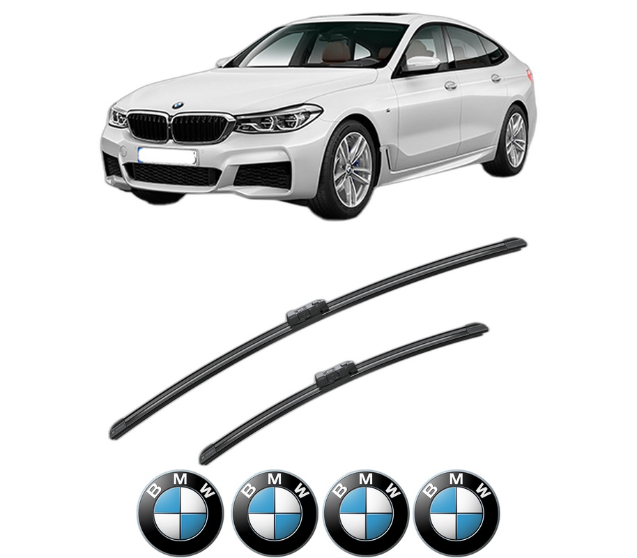 Set stergatoare auto BMW Seria 6 Gran Turismo (G32) din 2017-2020, pentru parbriz auto, 2 bucati, Bosch Aerotwin, din cauciuc siliconat rezistent, 4 Stickere Auto BMW Seria