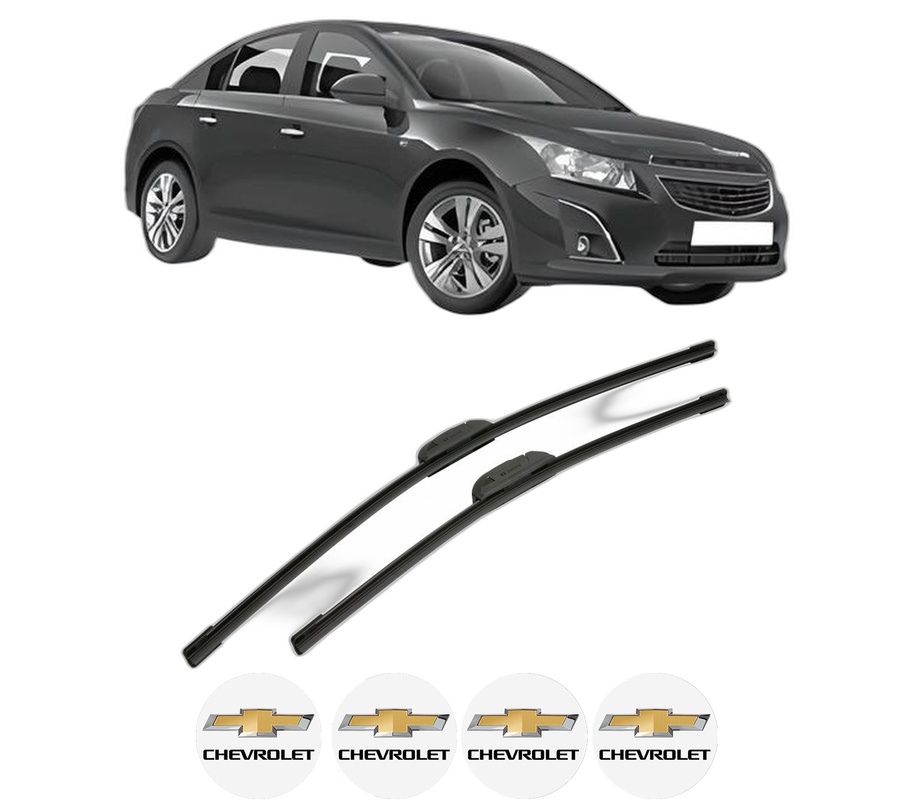 Set stergatoare auto CHEVROLET CRUZE (J300) din 2009-2018, pentru parbriz auto, 2 bucati, Bosch Aerotwin Retrofit, din cauciuc siliconat rezistent, 4 Stickere Auto CHEVROLET