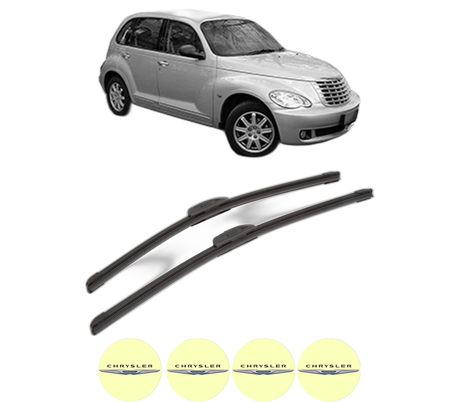 Set stergatoare auto CHRYSLER PT CRUISER (PT_) din 2000-2005, pentru parbriz auto, 2 bucati, Bosch Aerotwin Retrofit, din cauciuc siliconat rezistent, 4 Stickere Auto CHRYSLER