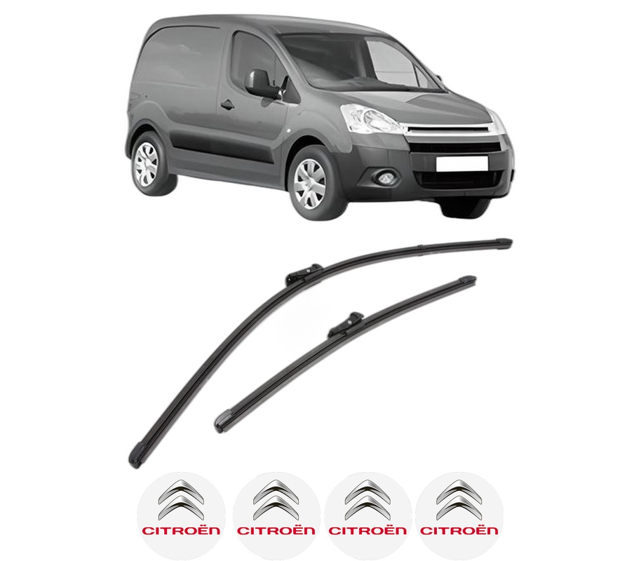 Set stergatoare auto CITROEN BERLINGO Box Body/MPV (B9) din 2008-2021, pentru parbriz auto, 2 bucati, Valeo Silencio Xtrm, din cauciuc siliconat rezistent, 4 Stickere Auto CITROEN