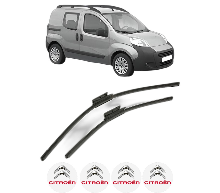 Set stergatoare auto CITROEN NEMO MPV din 2009-2010, pentru parbriz auto, 2 bucati, Bosch Aerotwin, din cauciuc siliconat rezistent, 4 Stickere Auto CITROEN