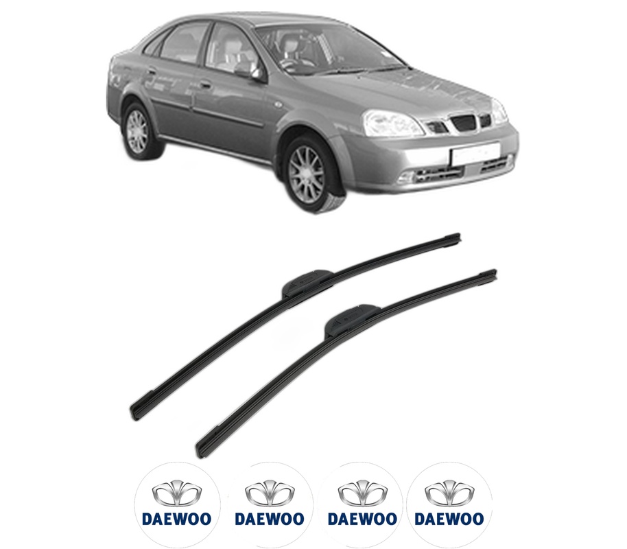Set stergatoare auto DAEWOO NUBIRA Saloon (J200) din 2003, pentru parbriz auto, 2 bucati, Bosch Aerotwin Retrofit, din cauciuc siliconat rezistent, 4 Stickere Auto DAEWOO