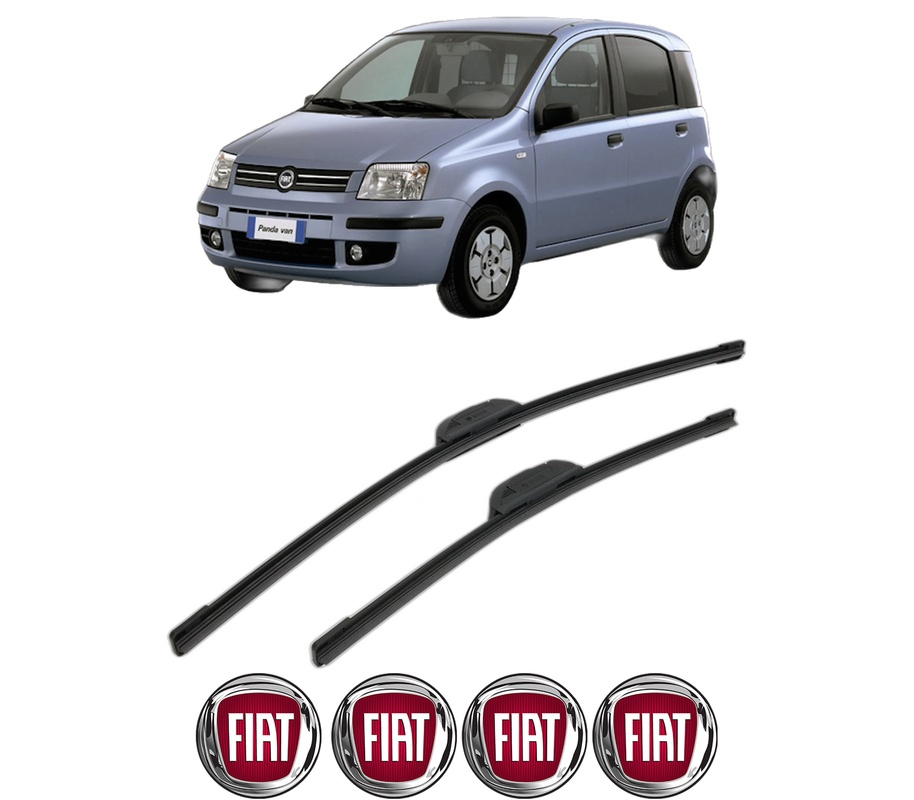 Set stergatoare auto FIAT PANDA (169_) din 2003-2013, pentru parbriz auto, 2 bucati, Bosch Aerotwin Retrofit, din cauciuc siliconat rezistent, 4 Stickere Auto FIAT