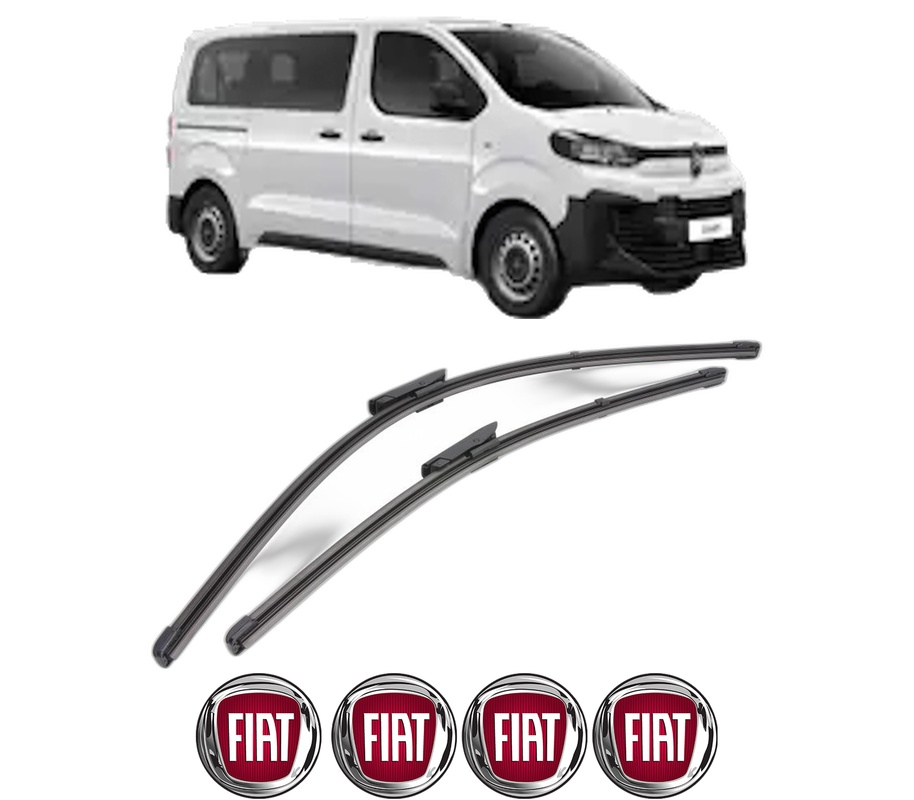 Set stergatoare auto FIAT SCUDO Bus din 2022-2024, pentru parbriz auto, 2 bucati, Valeo Silencio Xtrm, din cauciuc siliconat rezistent, 4 Stickere Auto FIAT