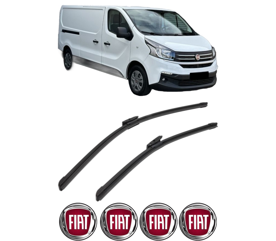 Set stergatoare auto FIAT TALENTO Van (296_) din 2016-2019, pentru parbriz auto, 2 bucati, Bosch Aerotwin Multi, din cauciuc siliconat rezistent, 4 Stickere Auto FIAT