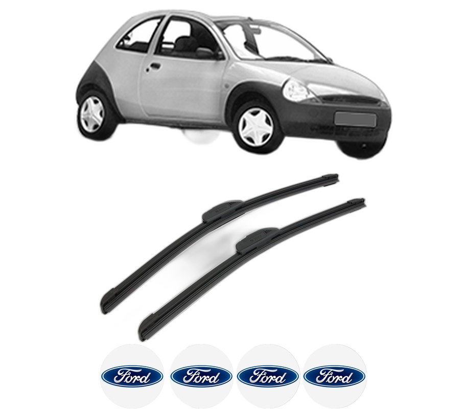 Set stergatoare auto FORD KA (RB_) din 1996-2008, pentru parbriz auto, 2 bucati, Bosch Aerotwin Retrofit, din cauciuc siliconat rezistent, 4 Stickere Auto FORD