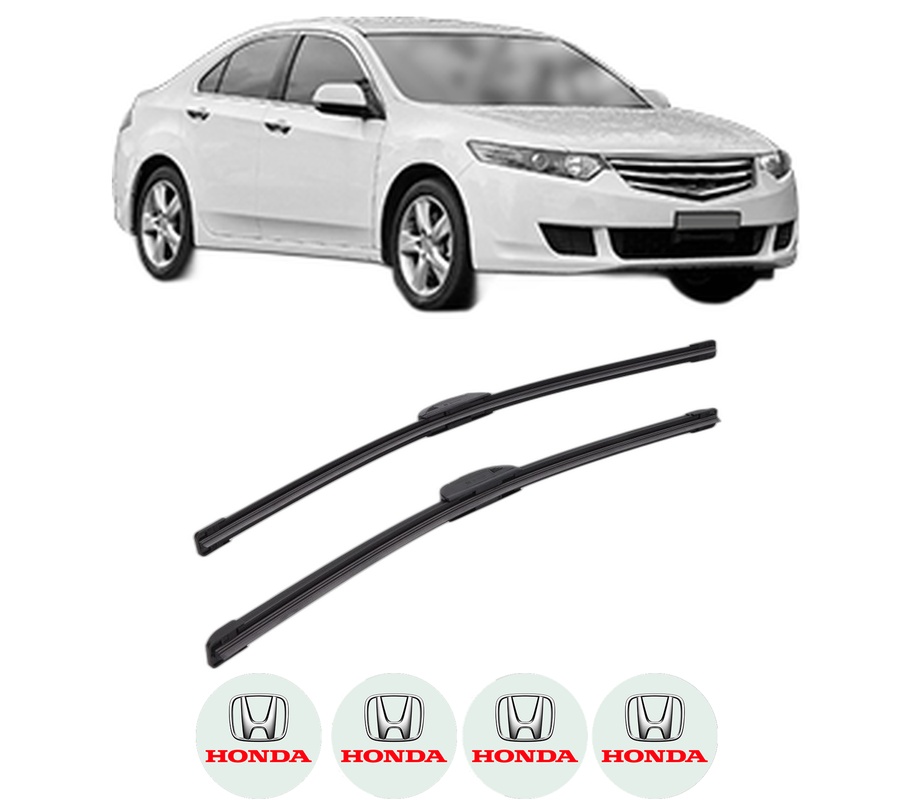 Set stergatoare auto HONDA ACCORD VIII (CU) din 2008, pentru parbriz auto, 2 bucati, Bosch Aerotwin Retrofit, din cauciuc siliconat rezistent, 4 Stickere Auto HONDA