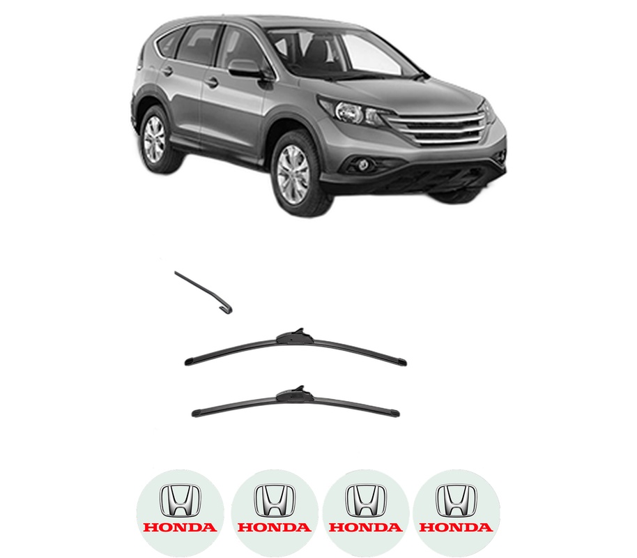 Set stergatoare auto HONDA CR-V IV (RM_) din 2012-2015, pentru parbriz auto, 2 bucati, Valeo Silencio, din cauciuc siliconat rezistent, 4 Stickere Auto HONDA