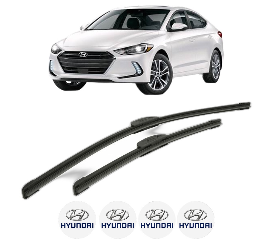 Set stergatoare auto HYUNDAI ELANTRA VI Saloon (AD, ADA) din 2015-2020, pentru parbriz auto, 2 bucati, Bosch Aerotwin Retrofit, din cauciuc siliconat rezistent, 4 Stickere Auto HYUNDAI