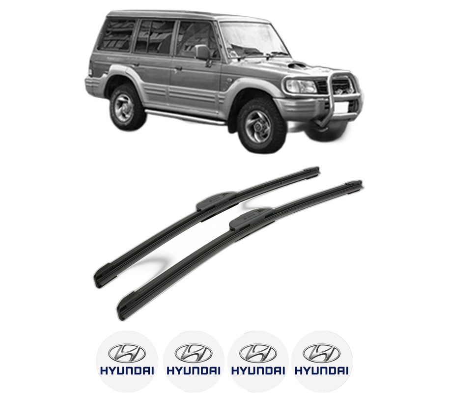 Set stergatoare auto HYUNDAI GALLOPER II (JK-01) din 1998, pentru parbriz auto, 2 bucati, Bosch Aerotwin Retrofit, din cauciuc siliconat rezistent, 4 Stickere Auto HYUNDAI