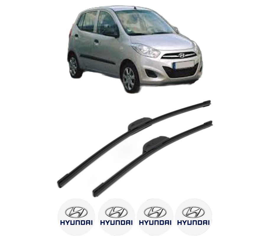 Set stergatoare auto HYUNDAI i10 I (PA) din 2007-2011, pentru parbriz auto, 2 bucati, Bosch Aerotwin Retrofit, din cauciuc siliconat rezistent, 4 Stickere Auto HYUNDAI