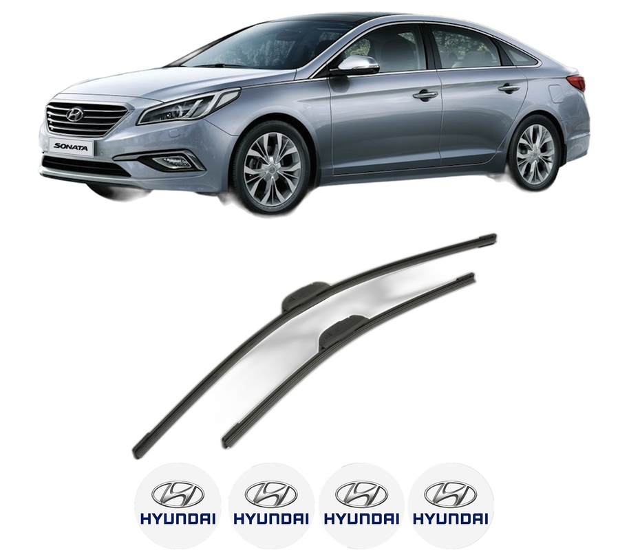 Set stergatoare auto HYUNDAI SONATA VII (LF) din 2014-2019, pentru parbriz auto, 2 bucati, Bosch Aerotwin Retrofit, din cauciuc siliconat rezistent, 4 Stickere Auto HYUNDAI