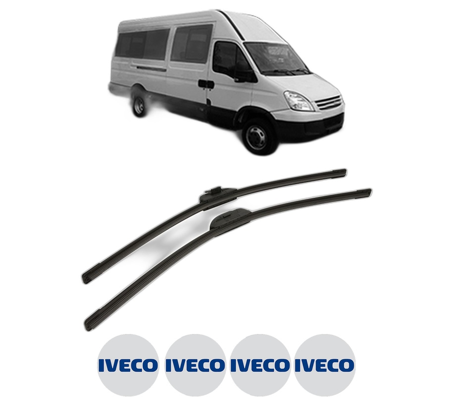 Set stergatoare auto IVECO DAILY IV Bus din 2006-2011, pentru parbriz auto, 2 bucati, Bosch Aerotwin Retro Truck, din cauciuc siliconat rezistent, 4 Stickere Auto IVECO