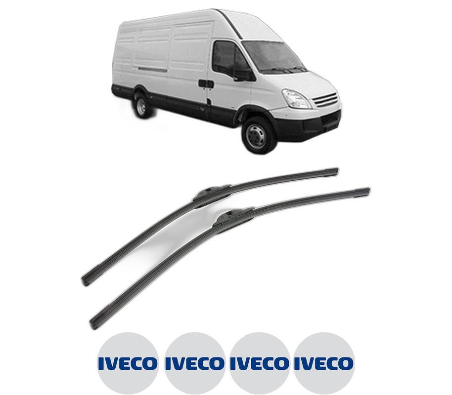 Set stergatoare auto IVECO DAILY IV Van din 2006-2011, pentru parbriz auto, 2 bucati, Bosch Aerotwin, din cauciuc siliconat rezistent, 4 Stickere Auto IVECO