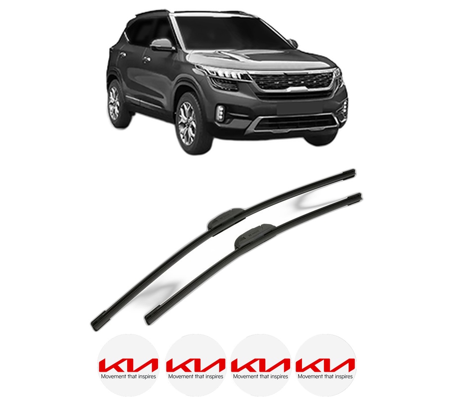 Set stergatoare auto KIA SELTOS (SP2, SP2I) din 2019, pentru parbriz auto, 2 bucati, Bosch Aerotwin Retrofit, din cauciuc siliconat rezistent, 4 Stickere Auto KIA