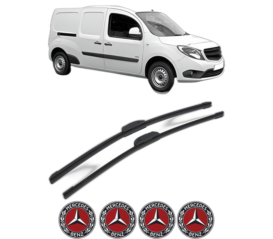 Set stergatoare auto MERCEDES-BENZ CITAN Box Body/MPV (W415) din 2012-2021, pentru parbriz auto, 2 bucati, Bosch Aerotwin Retrofit, din cauciuc siliconat rezistent, 4 Stickere Auto MERCEDES-BENZ