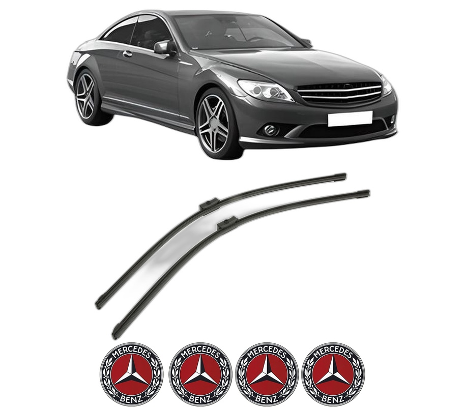 Set stergatoare auto MERCEDES-BENZ S-CLASS Coupe (C216) din 2006-2013, pentru parbriz auto, 2 bucati, Bosch Aerotwin, din cauciuc siliconat rezistent, 4 Stickere Auto MERCEDES-BENZ