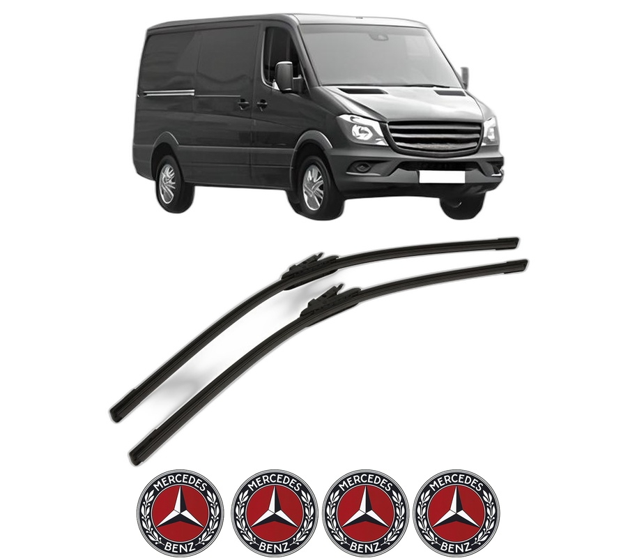 Set stergatoare auto MERCEDES-BENZ SPRINTER 4,6-t Van (B906) din 2006-2018, pentru parbriz auto, 2 bucati, Bosch Aerotwin, din cauciuc siliconat rezistent, 4 Stickere Auto MERCEDES-BENZ