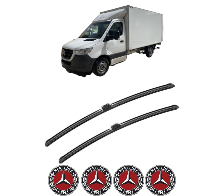 Set stergatoare auto MERCEDES-BENZ SPRINTER 5-t Platform/Chassis (B907) din 2018-2022, pentru parbriz auto, 2 bucati, Bosch Aerotwin, din cauciuc siliconat rezistent, 4 Stickere Auto MERCEDES-BENZ