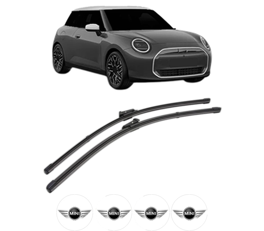 Set stergatoare auto MINI MINI COOPER (J01) din 2023-2025, pentru parbriz auto, 2 bucati, Valeo Silencio Xtrm, din cauciuc siliconat rezistent, 4 Stickere Auto MINI