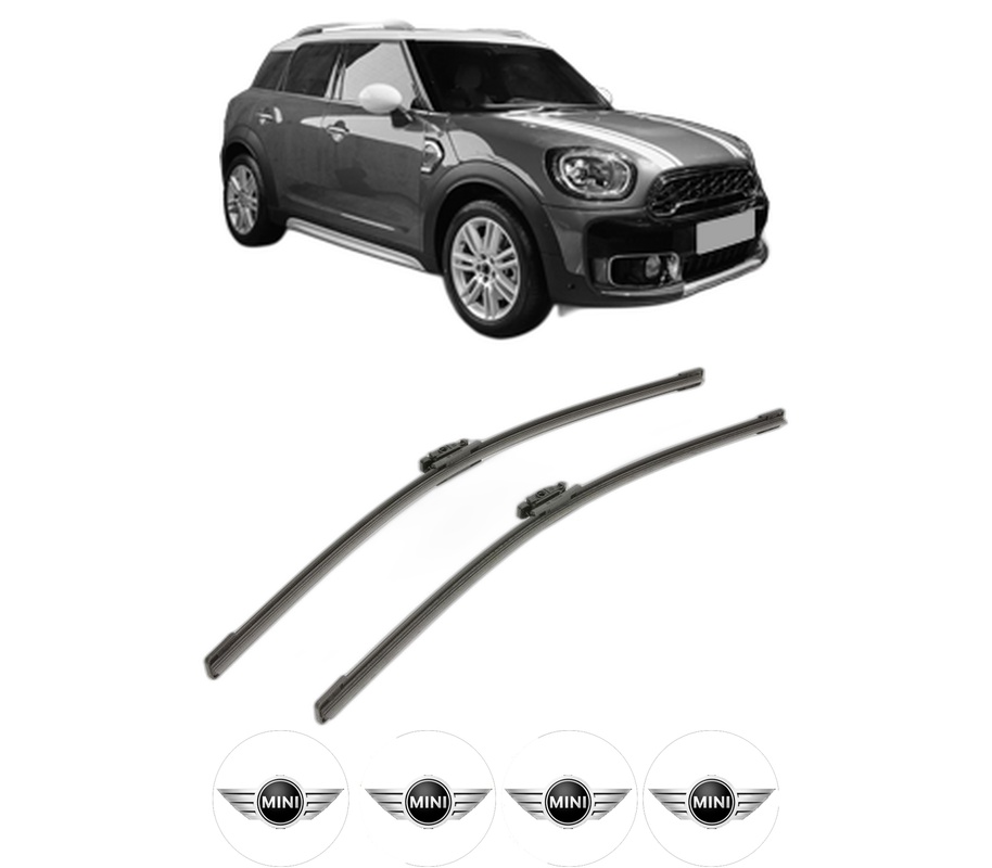 Set stergatoare auto MINI MINI COUNTRYMAN (F60) din 2016-2020, pentru parbriz auto, 2 bucati, Bosch Aerotwin, din cauciuc siliconat rezistent, 4 Stickere Auto MINI