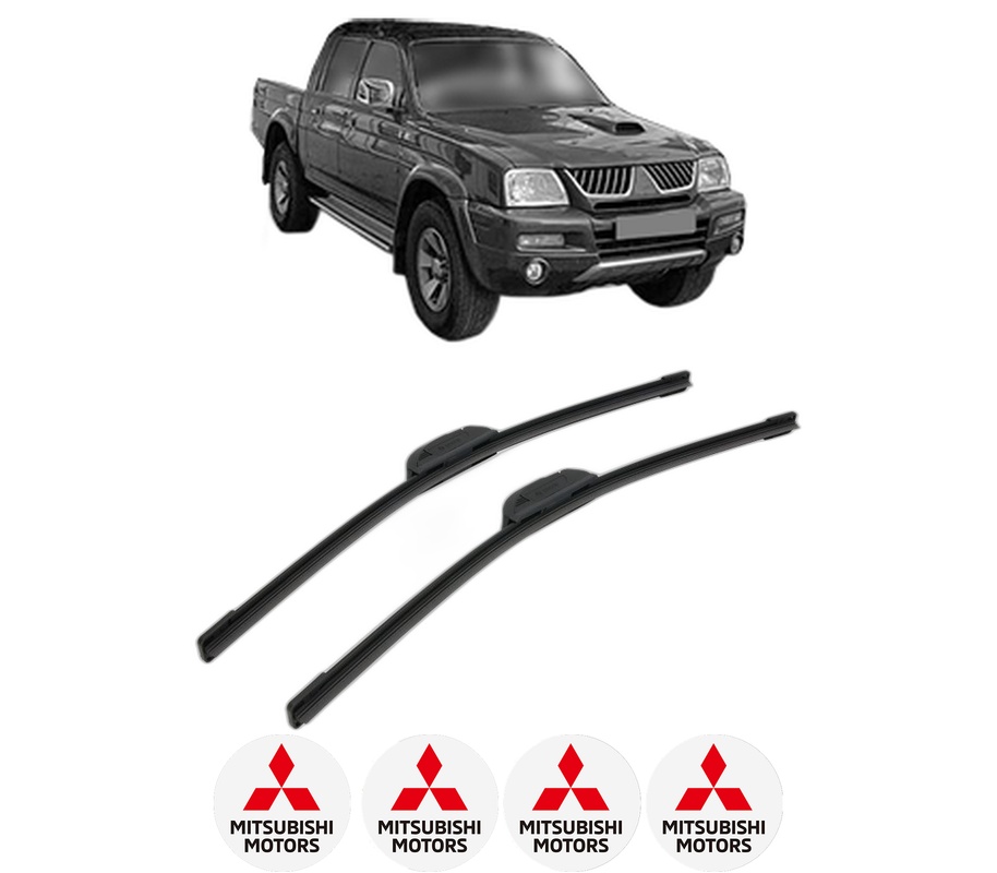 Set stergatoare auto MITSUBISHI L200 Platform/Chassis (K6_T, K7_T) din 1996, pentru parbriz auto, 2 bucati, Bosch Aerotwin Retrofit, din cauciuc siliconat rezistent, 4 Stickere Auto MITSUBISHI